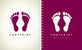 Footprint logo. Trace of the human foot. Imprint of the human foot.